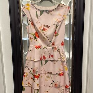 Ted Baker Floral Pink Tiered Dress